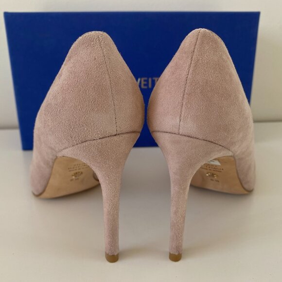 (LIKE NEW ) STUART WEITZMAN |LEIGH 95 | SUEDE BABY PINK - Picture 7 of 17